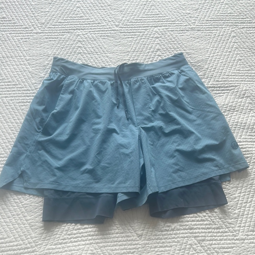 Lululemon Athletica Blue Athletic Shorts with Flared Design
